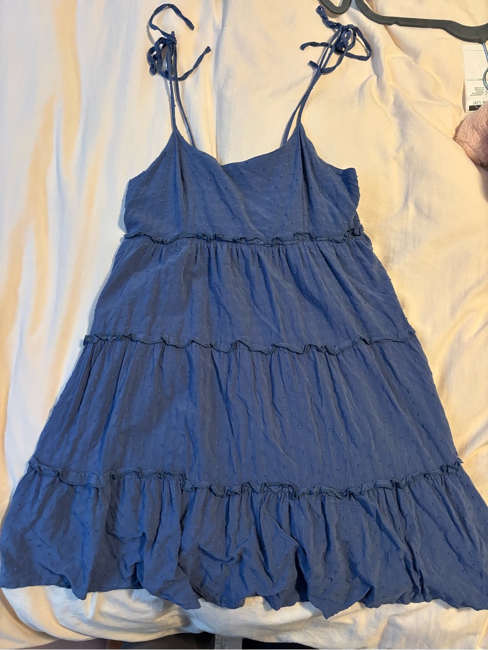 SHEIN Blue Tiered Spaghetti-Strap Girls Dress